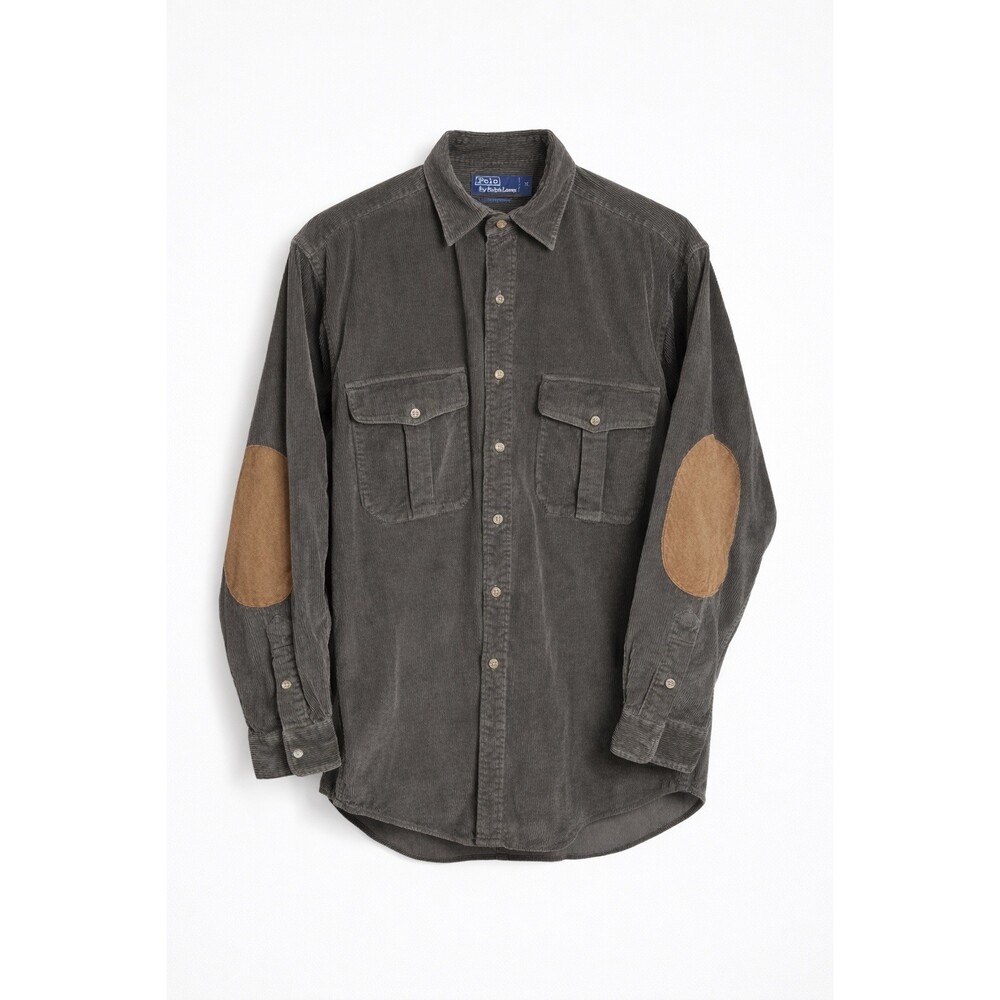 Vintage Men’s Polo Ralph Lauren Shirt Corduroy Suede Elbow Patch